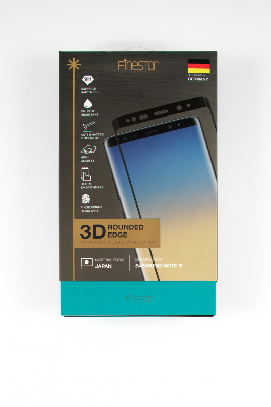 FineStar TGN8FB 3D 孤邊全螢幕保護玻璃貼 [Samsung Note 8]