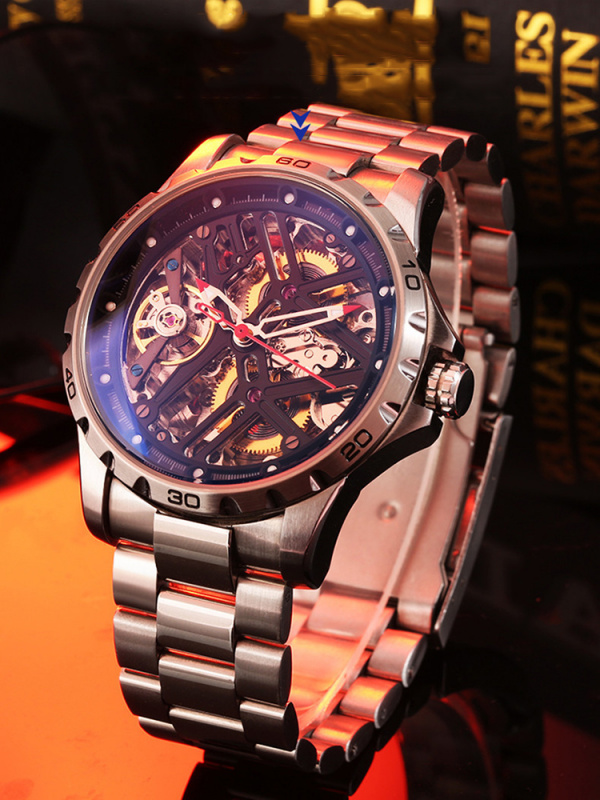 Skeleton Automatic Watch Men Luxury Mechanical Wristwatches Top Brand Sports Watches Man 43mm Self Winding Clo