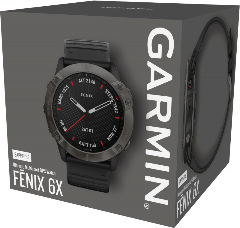 Garmin Fenix 6x 運動腕錶 英文版 黑色錶圈 黑色矽膠錶帶 010-02157-10 香港行貨