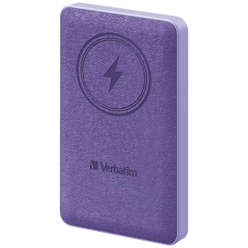 Verbatim 5000mAh磁吸無線流動充電池 II [#66808(黑色)、#66809(紫色)]