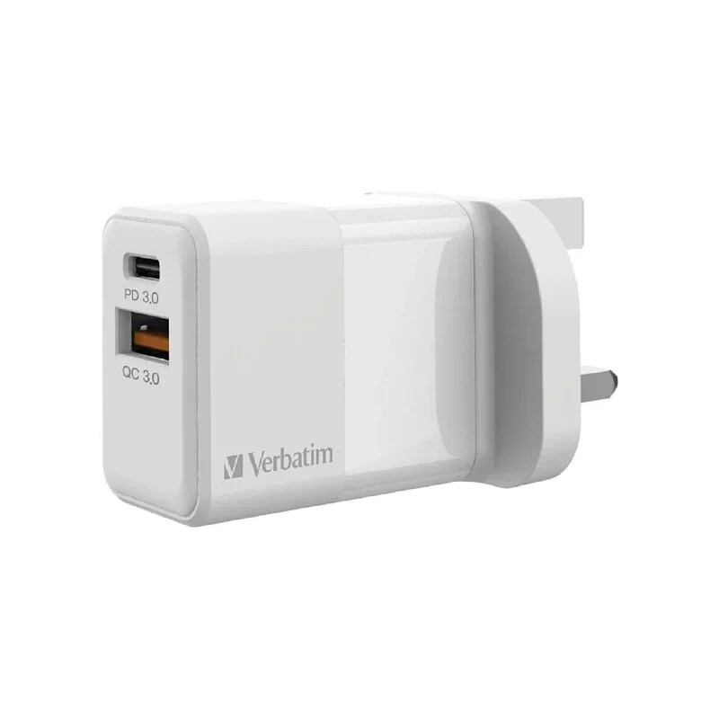 Verbatim 2 Port 20W PD & QC 3.0 USB充電器 [#66633]