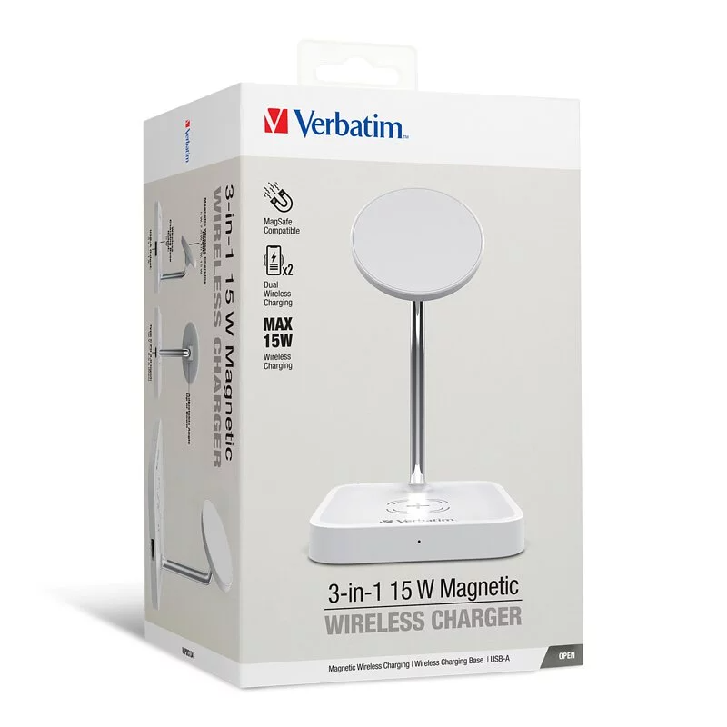 Verbatim 3-in-1 15W 磁吸無線充電座 [#66792]