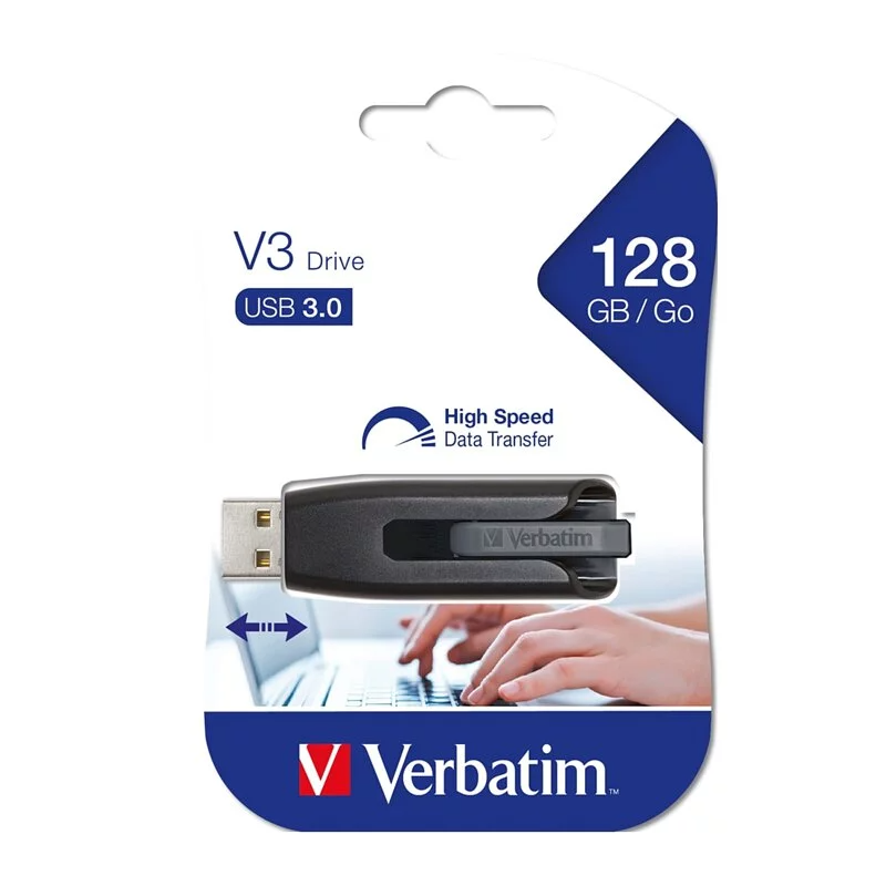 Verbatim Store'n'Go V3 USB 隨身碟 64GB 128GB 256GB [#49174(灰色/64GB)、#49189(灰色/128GB)、#49168(灰色/256GB)]