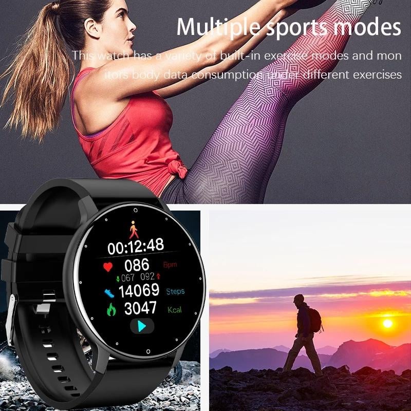 2022 ZL02 男士女士智能手錶藍牙防水心率健身追踪器智能手錶手鍊適用於 iPhone 和 Android