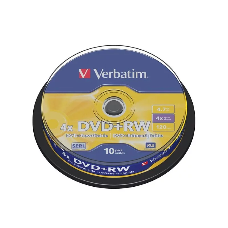 Verbatim DVD+RW 4.7GB 4X (10片筒裝) [#43488]