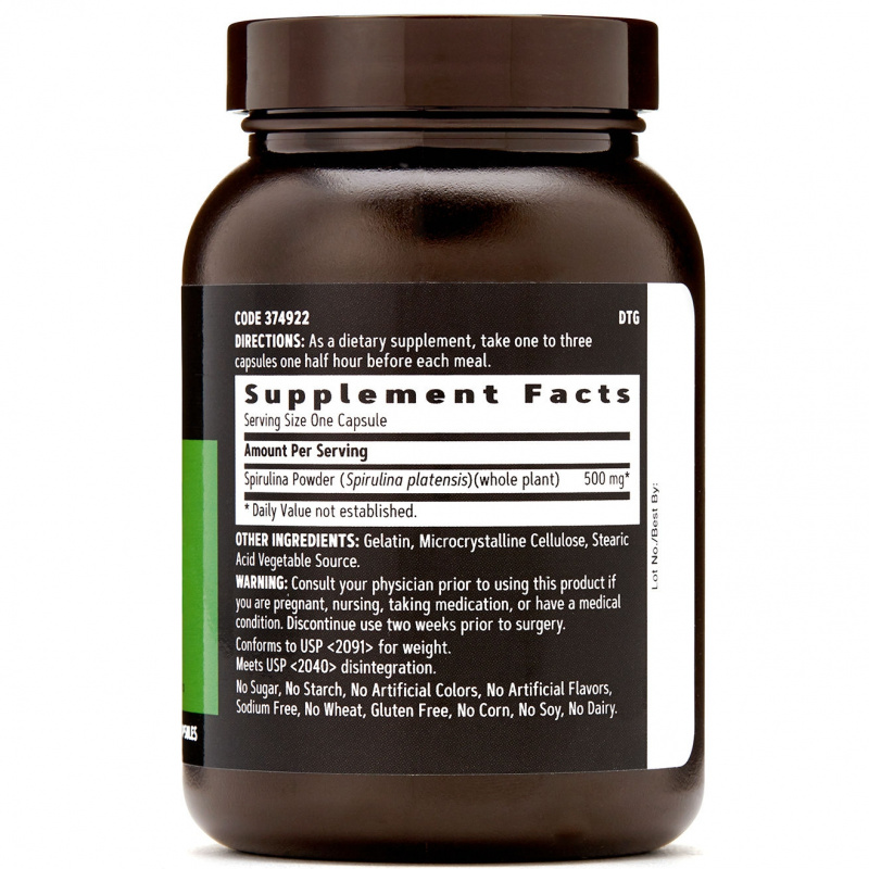 美國GNC Spirulina Superfoods螺旋藻生物素膠囊500毫克[100粒][提高免疫力] Vitamin HK