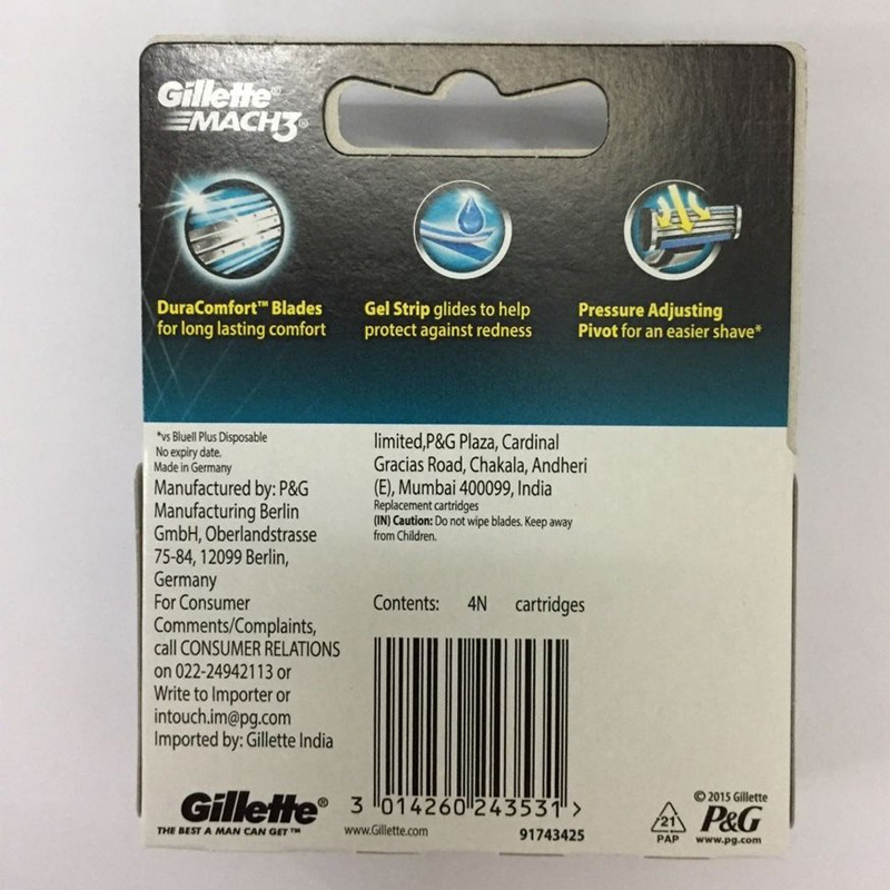 Gillette 吉列 - Mach3 剃須刀片4片裝（平行進口）
