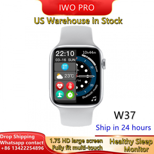 IWO 13 W37 W27 Series 7 2021新款智能手錶藍牙通話1.75寸分屏密碼運動智能手錶2022 PK HW37 Plus