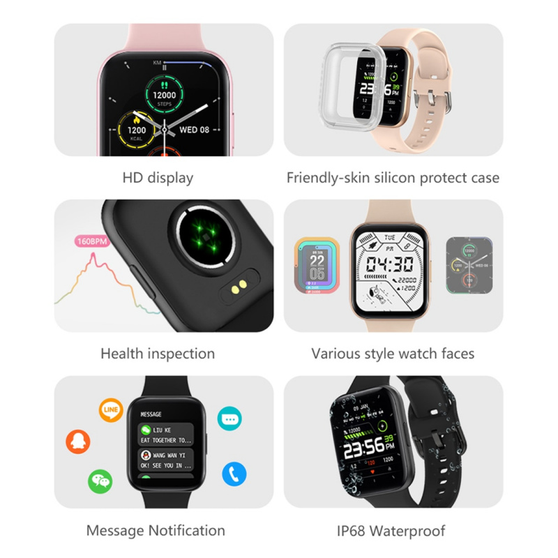 COLMI P8 SE Plus 1.69 英寸智能手錶男士 IP68 防水全觸控健身追踪器女士智能手錶適用於小米手機 iPhone