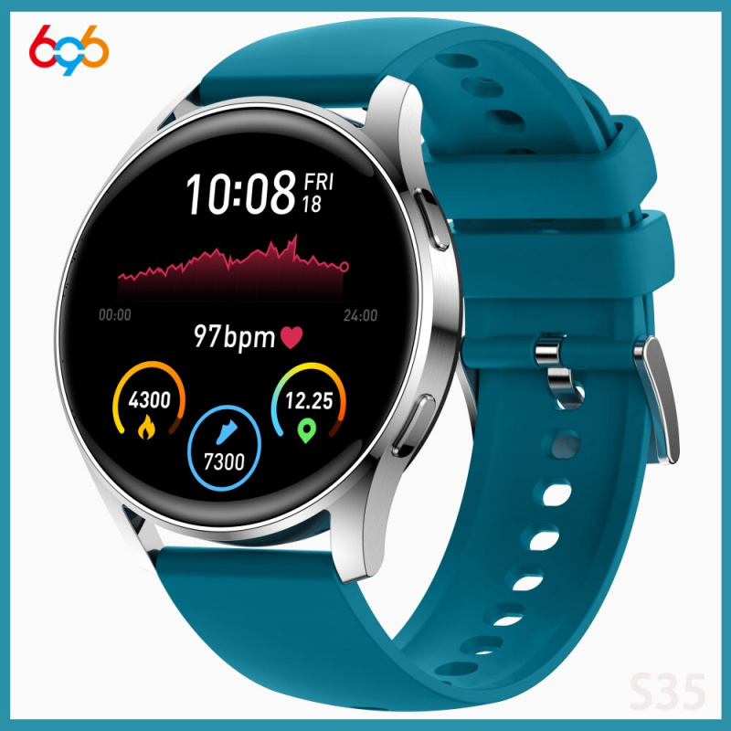 智能手錶 Spo 心率監測器防水健身女士運動智能手錶男士音樂天氣通話短信提醒適用於 IOS Android