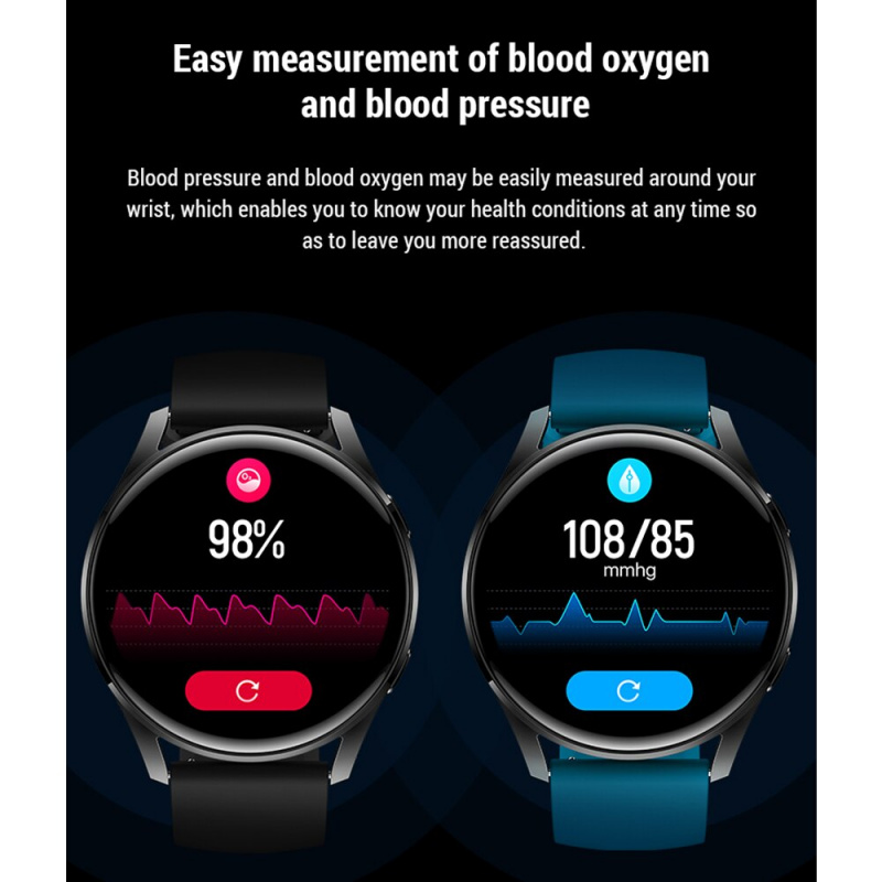 智能手錶 Spo 心率監測器防水健身女士運動智能手錶男士音樂天氣通話短信提醒適用於 IOS Android