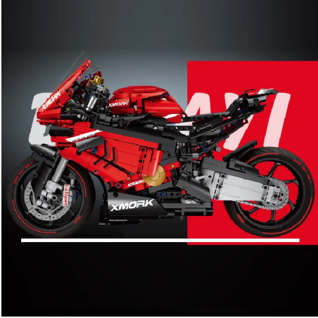 積木Mork 028001 Ducatis V45 摩托車 2008PCS 積木 超級跑車模型套件 積木 兒童玩具 禮品