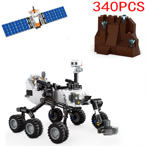 積木航天器太空火箭積木美國探索毅力火星好奇號火星車積木套裝模型兒童玩具禮物