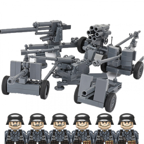 積木WW2 German Military Weapon Building Blocks Soldier Figure Anti-tank Grenade Anti-aircraft Rocket Model Bricks Toy Gift Kids C356