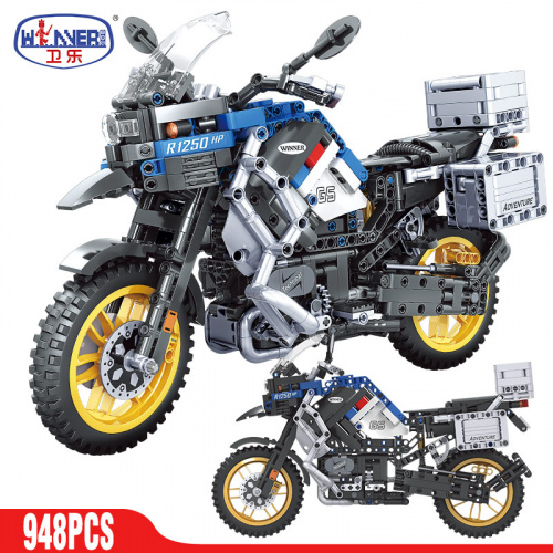 積木ERBO Motorcycle car Model Building Blocks Speed Racing car City Vehicle MOC Motorbike Bricks Kits Toys For Chil