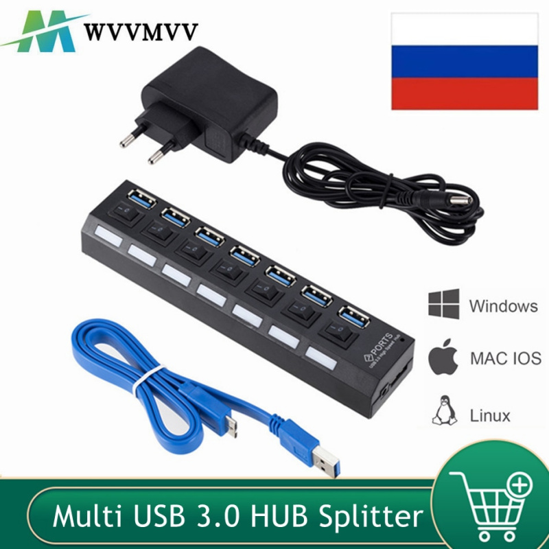 Wvvmvv Usb 3 0 集線器usb3 0 集線器多usb 分路器3 使用電源適配器7 端口多擴展器3 0 帶開關的usb 集線器適用於pc 幻維電腦匯 Wvvmvv Usb 3 0 集線器usb3 0 集線器多usb 分路器3 使用電源適配器7 端口多擴展器3 0 帶開關的usb 集線器適用於pc 幻維電腦匯