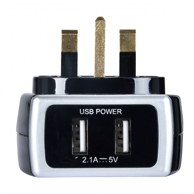Masterplug 2位USB2.1A及1位13A防雷插蘇 黑白2色可選 Surge USB Adaptor  SRGAUSBPB2/ SRGAUSBPW2