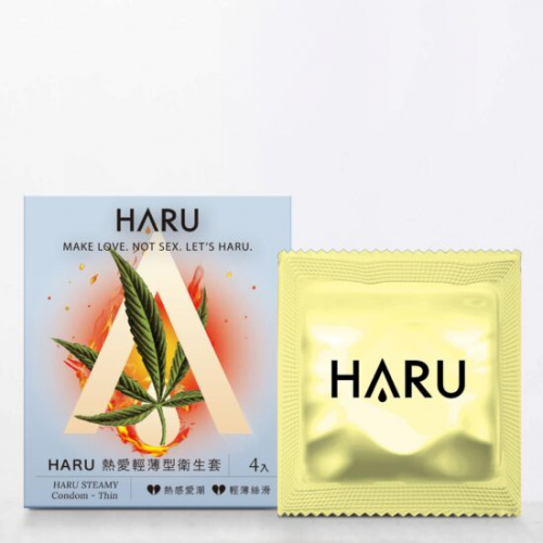 HARU STEAMY 熱愛輕薄型 4 片裝 乳膠安全套