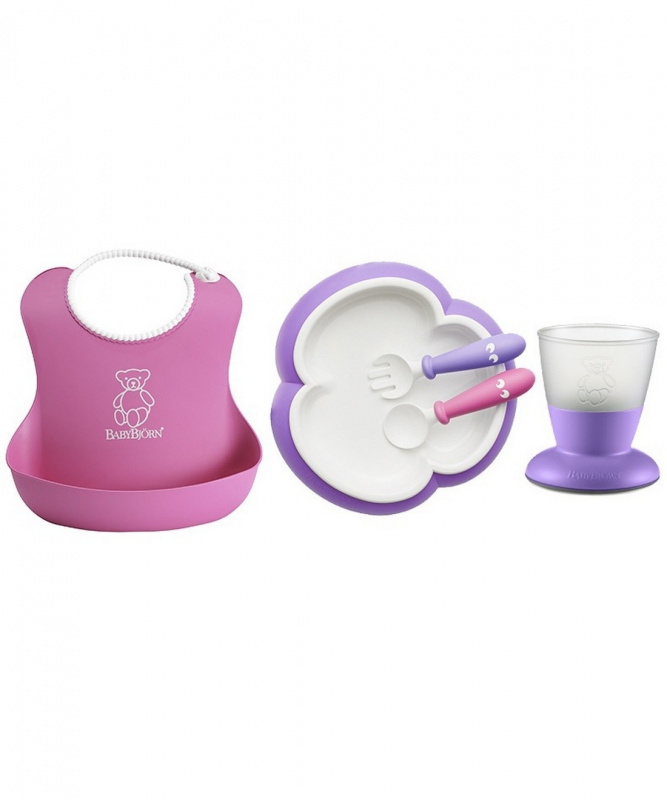 BabyBjorn Baby Feeding Gift Set  (Plate, spoon, Fork, Cup and Soft Bib)