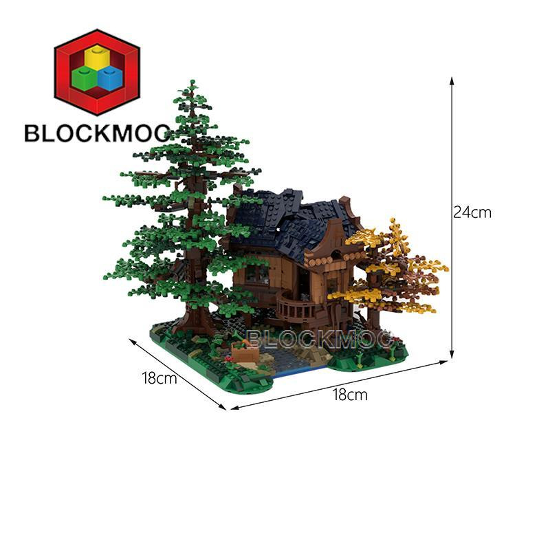 益智玩具玩具 DIY 森林樹度假湖屋別墅家庭公寓積木農場模型創意積木 MOC 玩具兒童益智遊戲