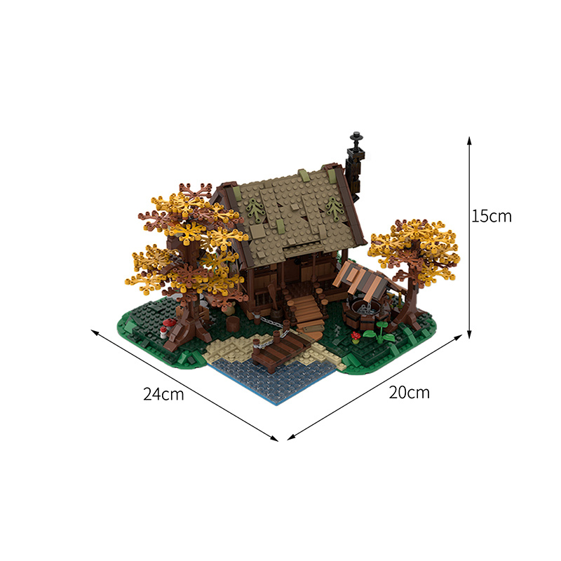 益智玩具MOC DIY 森林樹度假湖邊別墅別墅家庭公寓積木模型兒童創意積木玩具益智遊戲最佳禮物