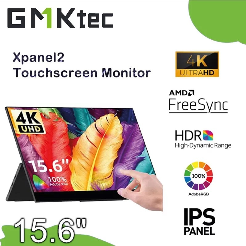 GMKTEC Xpanel2 15.6吋 4K UHD 便攜式觸控顯示器