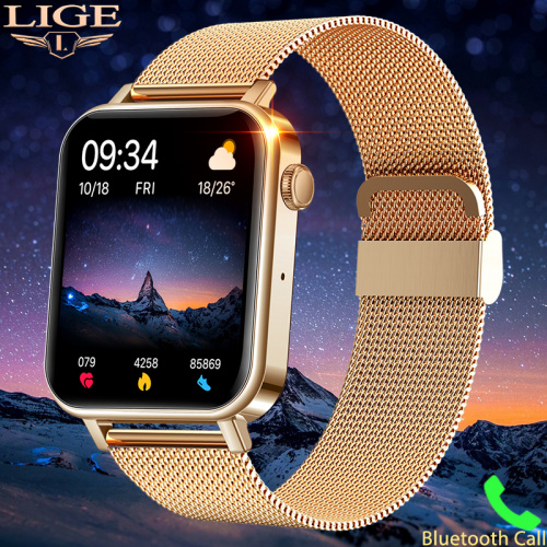LIGE Female Smart Watch Women Smartwatch Bluetooth Call Wristbands NEW Fitness Bracelet For Apple Watch Androi