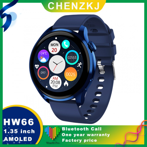 AMOLED Screen HW66 SmartWatch 1.35  Heart Rate Monitor Men Women Bluetooth Dial Call Smart Watch pk Huawei GTR 3 for iPhone