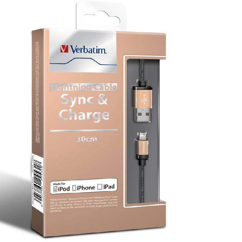 Verbatim Metallic Lightning Cable 30cm【香港行貨保養】