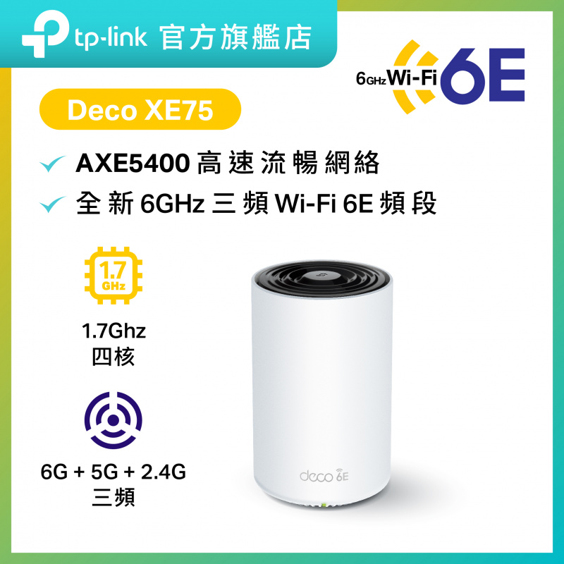 Deco XE75 AXE5400 WiFi 6E三頻Mesh 路由器Mesh WiFi