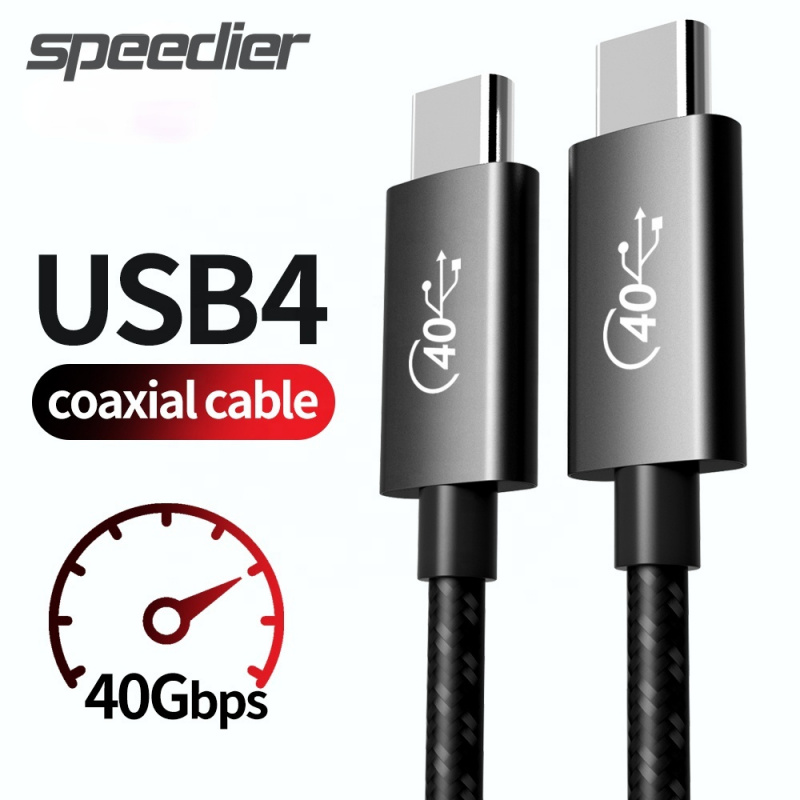 Thunderbolt 3 電纜 40Gbps PD 100W USB4 Gen3 USB-C 公頭同軸電纜 5K 雙 4K Type C 到 Type C 數據充電器音頻 視頻電纜
