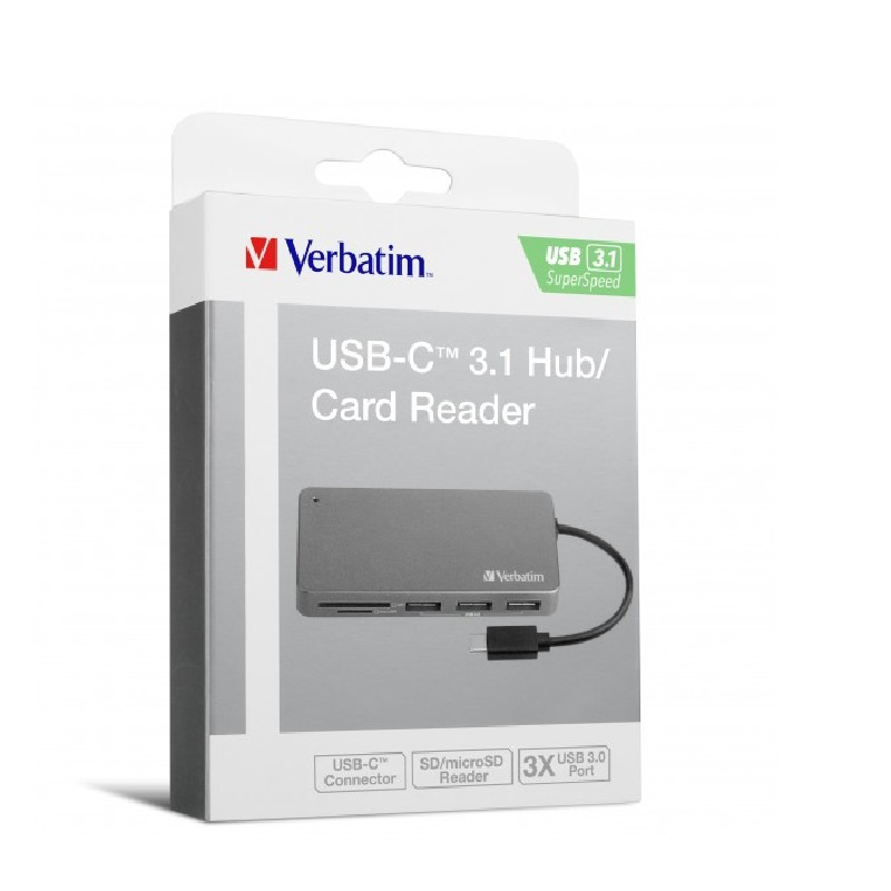 Verbatim USB-C 3.1 Hub/Car Reader【香港行貨保養】