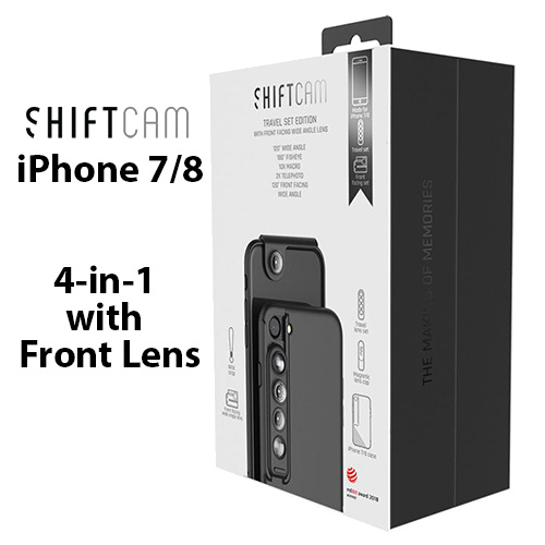 [6 in 1] Shiftcam 2.0 TRAVEL SET EDITION WITH FRONT FACING WIDE ANGLE LENS IPHONE IPHONE [7 8plus / X / XR / XS / xs Max]