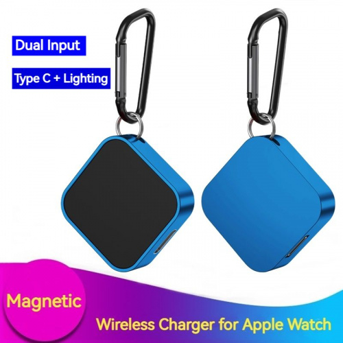 2IN1 便攜式金屬磁性無線充電器，適用於 Apple Watch 7 6 5 4 3 2 1 Iwatch Carregadores Sem Fio 的 C 型充電板