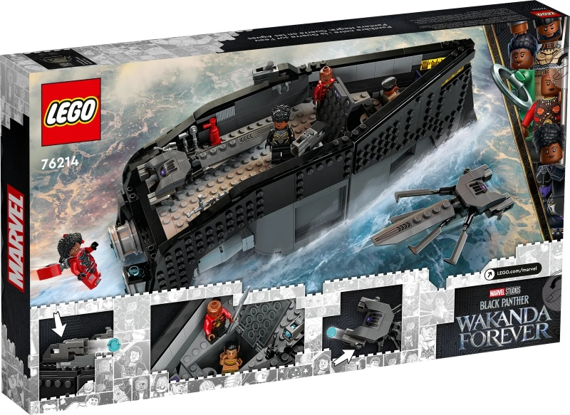 （最新黑豹Lego 買大送細 Combo Set) LEGO 76214 Black Panther: War on the Water + LEGO 76212 Shuri's Lab