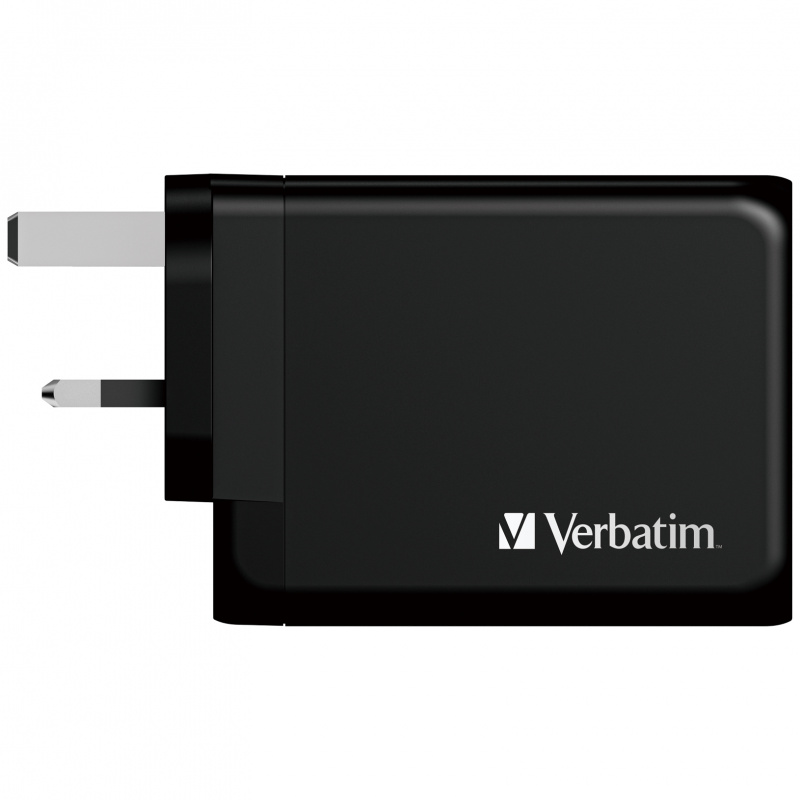 VERBATIM 4 端口 200W PD 3.0 & QC 3.0 GaN 充電器（接地英國插頭）66703