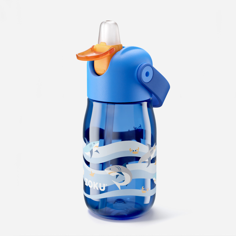ZOKU 兒童飲管水樽 400ml - 藍色鯊魚