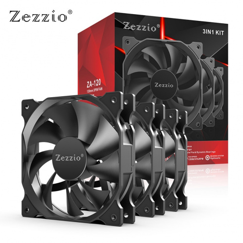 ZEZZIO ZA-120 12cm 3in1 CPU Cooler Case Fan 3PIN and Molex port 電腦機箱靜音散熱風扇