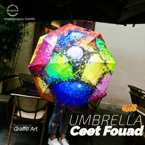 Sigema x Ceet Fouad 法國塗鴉藝術家 防風跣水 UV 雨傘