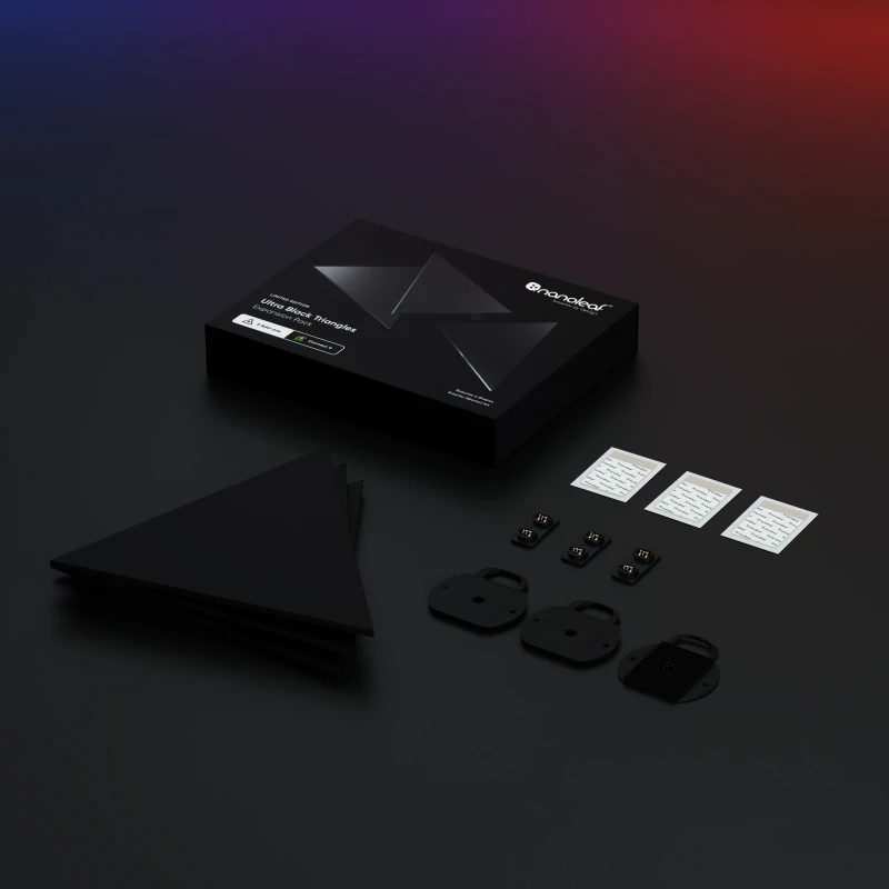 Nanoleaf Limited Edition Ultra Black Triangles Expansion Pack 限量版極致黑三角形智能燈板擴充裝 [3片裝]
