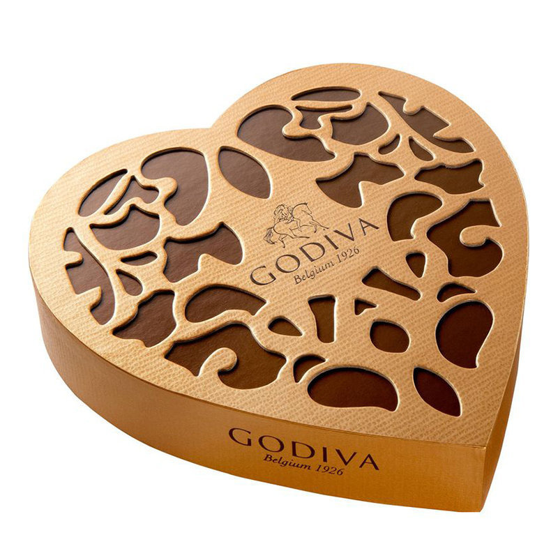 比利時版Godiva 心形雜錦朱古力 配心型雕花禮盒 (14件裝)