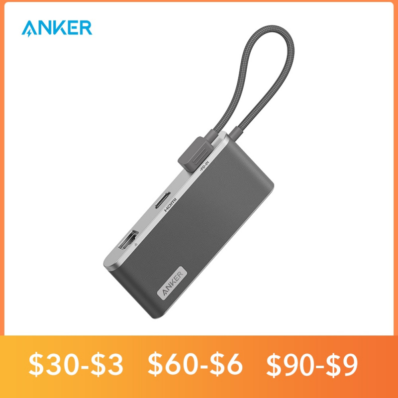Anker usb c 集線器655 8 合1 帶2 個USB-A 10 Gbps 數據端口100W 供電1 Gbps 以太網USB  集線器筆記本電腦配件- 黑石矩陣數碼科技