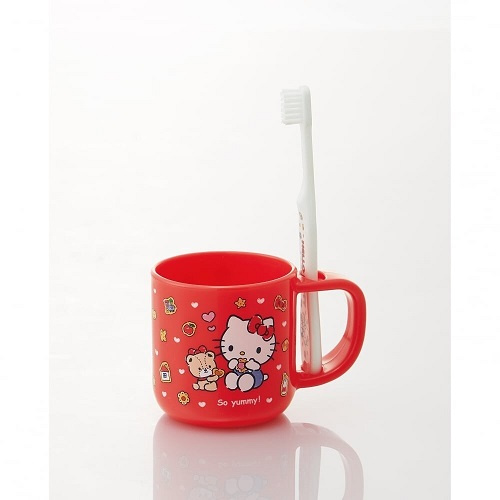 Skater-Sanrio Hello Kitty兒童3-5歲牙刷架漱口杯連牙刷180ml-日本直送
