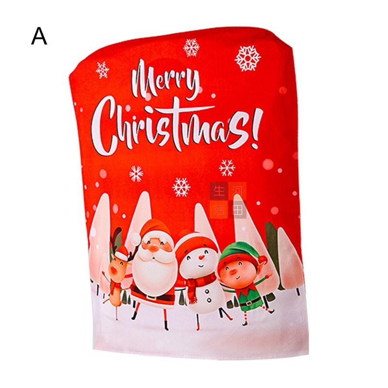 聖誕餐椅背套 (A款) [共2款選擇]/餐椅保護套/椅套/椅背套/聖誕樹/聖誕老人/雪人/聖誕裝飾/衣服保護