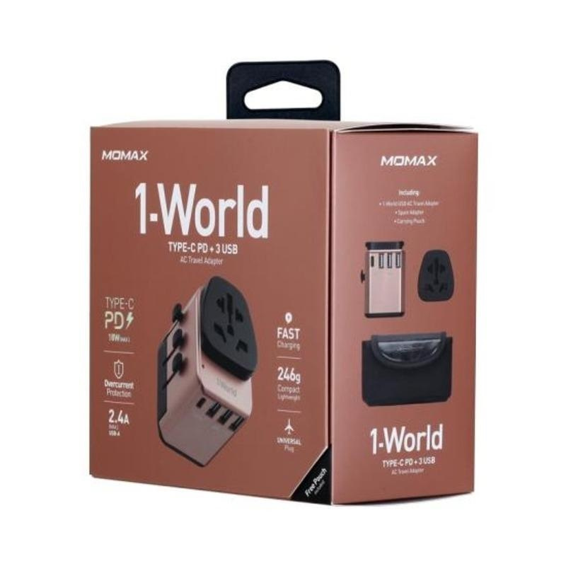 MOMAX 1-World 旅行插座 (Type-C PD 30W + 3 USB) UA7 【香港行貨保養】