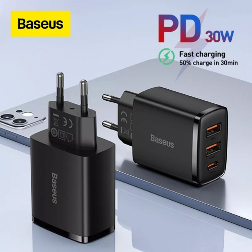 Baseus 30W USB Type C 充電器手機充電器 PD 快速充電適用於 iPhone 14 13 12 Pro Max QC3.0 快速充電適用於三星小米