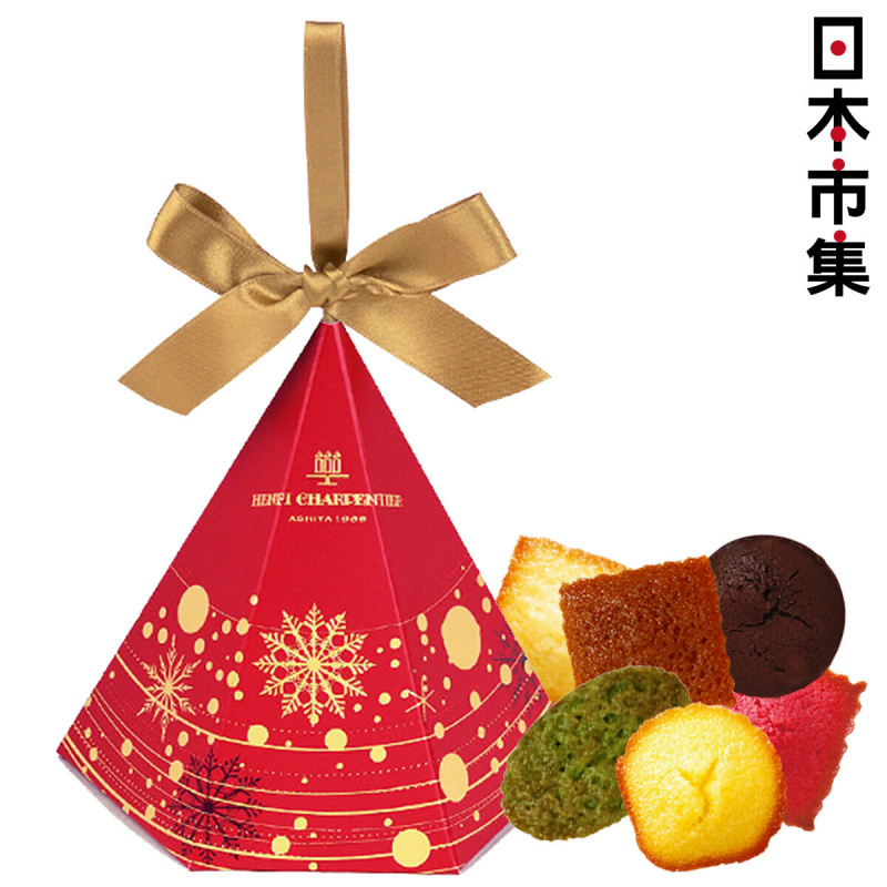 日本Henri C. 聖誕限定 法式繽紛雜錦 迷你蛋糕 聖誕樹形 精緻小禮盒 (1盒6件)【市集世界 - 日本市集】