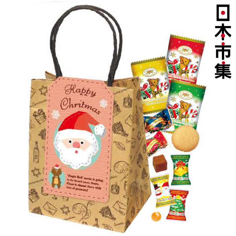 日本 伊琳 聖誕精緻禮物袋 紅色 聖誕老人 雜錦糖果零食禮包 29g (812)【市集世界 - 日本市集】