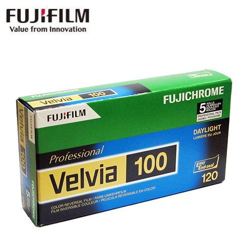富士 - 專業級 FUJICHROME Velvia 100 RVP100 120 彩色 中片幅正片菲林 (5卷裝)