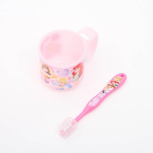 Skater-迪士尼公主兒童3-5歲牙刷架漱口杯連牙刷180ml-日本直送
